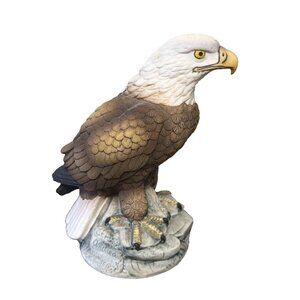 Bald Eagle 6" Tall Porcelain Ceramic Figurine Statue Signed Andrea By Sadek 1988